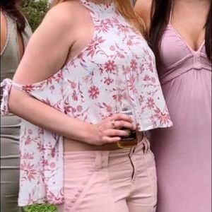 Ale by Alessandra pink floral top